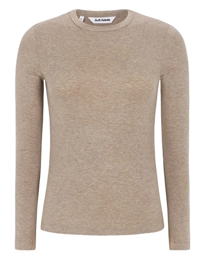 Soft Rebels - SRRoman Langærmet Trøje - Silver Mink Melange